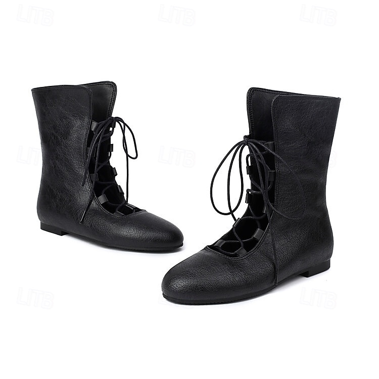 Medieval Renascentist Cizme Poulaines Elf Viching Cu Șiret Costume de fancy Pentru femei Viching Fantezie Halloween Carnaval Performanță LARP Ren Faire Adulți Încălțăminte 2026 - $48.99 –P2