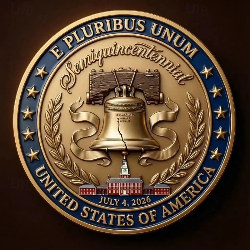Az Egyesült Államok 250. évfordulójára készült emlékérme a Szabadság harangjával és a sassal, amely az amerikai szabadság 250 évének tiszteletére készült. 2026 - $19.99 –P2