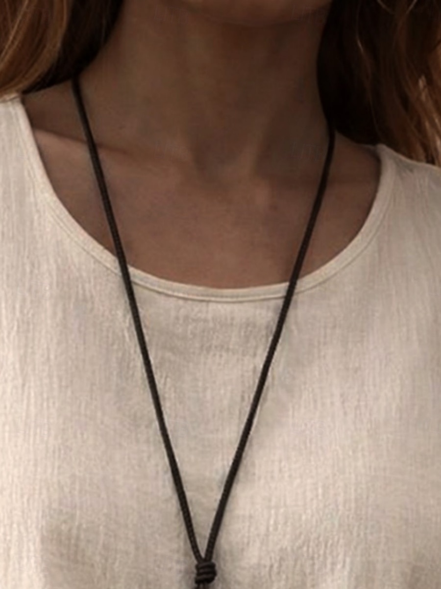 Per donna Finto cotone e lino Semplice Moda Elegante Classico Senza Maniche Manica Corta Girocollo Top Regolari Quotidiano Uscire Weekend Blu Nero Bianco Giallo Rosa Estate Primavera del 2026 a $34.99 –P3