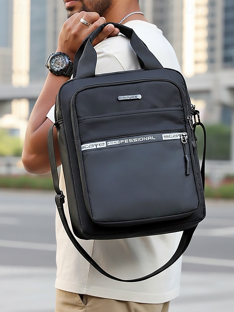 Bolsa transversal masculina de nylon em várias cores, com grande capacidade, múltiplos bolsos e alça ajustável, ideal para uso casual diário, viagens e atividades ao ar livre. de 2026 por $18.99 –P2