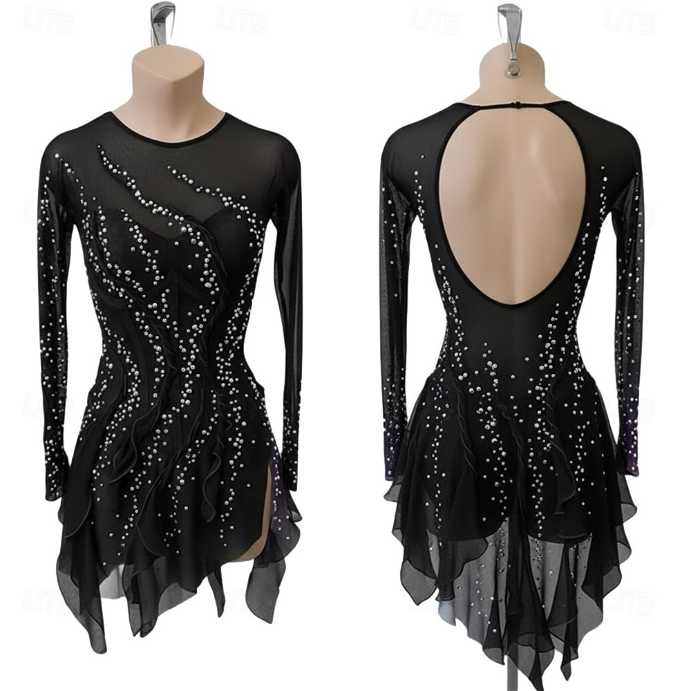 Kurtka łyżwiarska z polaru Sukienka łyżwiarska Damskie Bruslení Sukienka Czarny Niejednolita całość Otwórz Wróć Elastyczny Szkolenie Zawody Odzież łyżwiarska Klasyczny Kryształ / Kryształ górski 2026 - €269.99 –P1