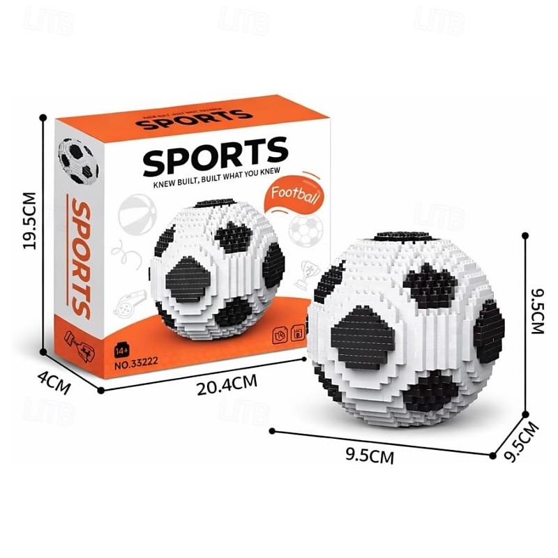Fotball 3D-byggeklossesett - VM i fotball 2026, gave til gutter, barn og voksne, gjør-det-selv-sportsfotball, mikro-nano-klosser, puslespillmodell, skrivebordsdekor, samlerobjekt, bursdags-julegave 2026 - $19.99 –P6