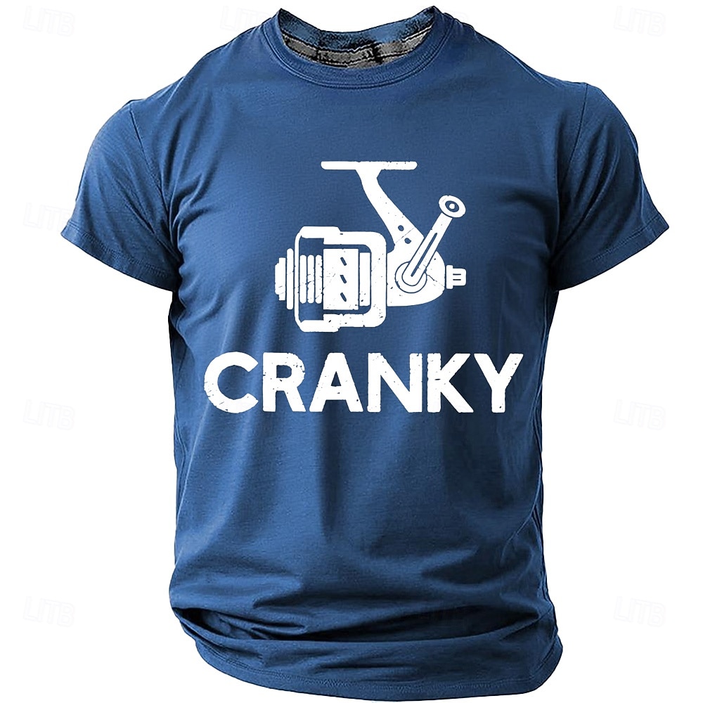 Men's Cranky Fishing Reel Spinning Reel Funny Humorous Pun Fisherman Gift T Shirt Graphic Regular Fit Outdoor Fishing Trip Designer Clothing Apparel S M L XL XXL XXXL 2026 - $22.99 –P9