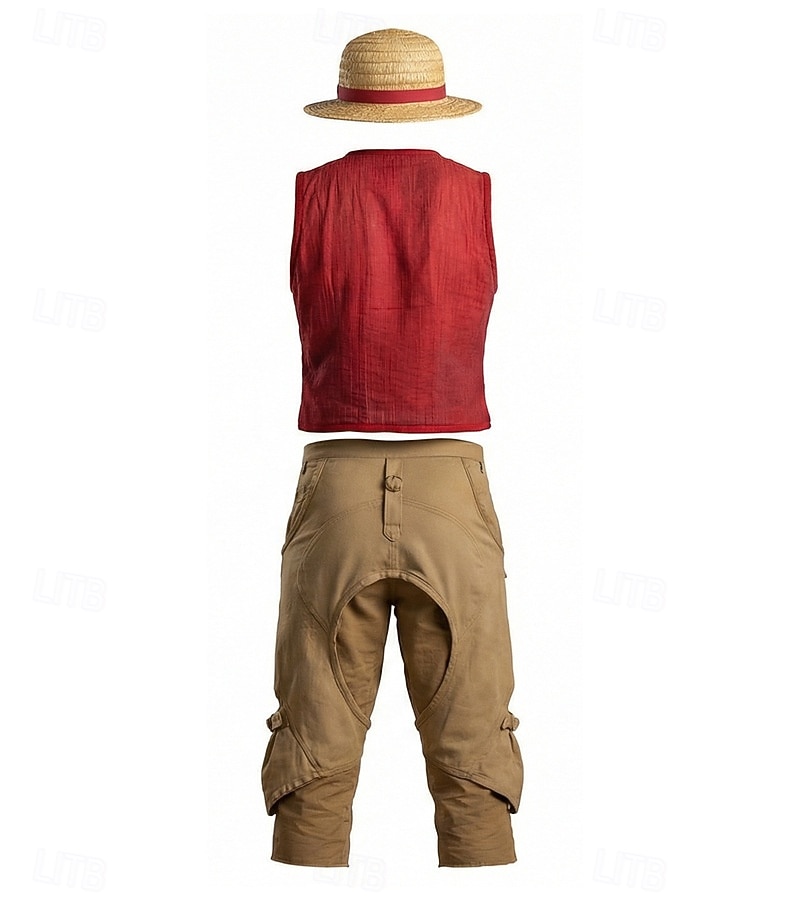 Ocean Adventurer Kapitan Pirat Słomkowy Kapelusz Kostium Cosplay Stroje Anime Cosplay for Męskie Dla dzieci Dla dorosłych Halloween Karnawał Impreza 2026 - $60.99 –P3