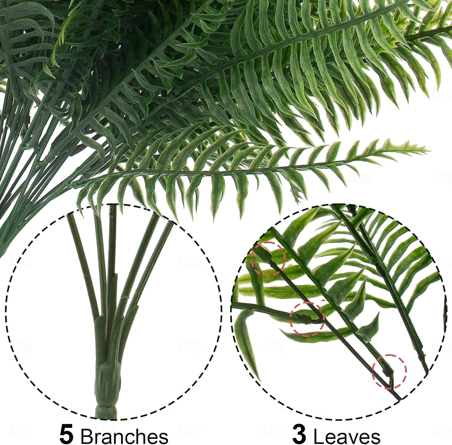 24 szt. sztucznych paproci do użytku na zewnątrz, odporne na promieniowanie UV, sztuczne krzewy paproci do ogrodu wewnętrznego, na werandę &wystrój zieleni na patio 2026 - $31.99 –P7