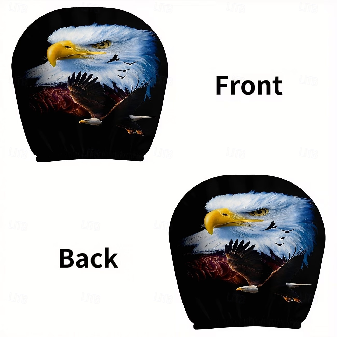 2 st nackstödsskydd med örnmotiv, bilinredning, elastisk design, universell passform, lämplig för långa bilresor, förbättrar bilens atmosfär, perfekt rolig bildekoration 2026 - $9.49 –P17