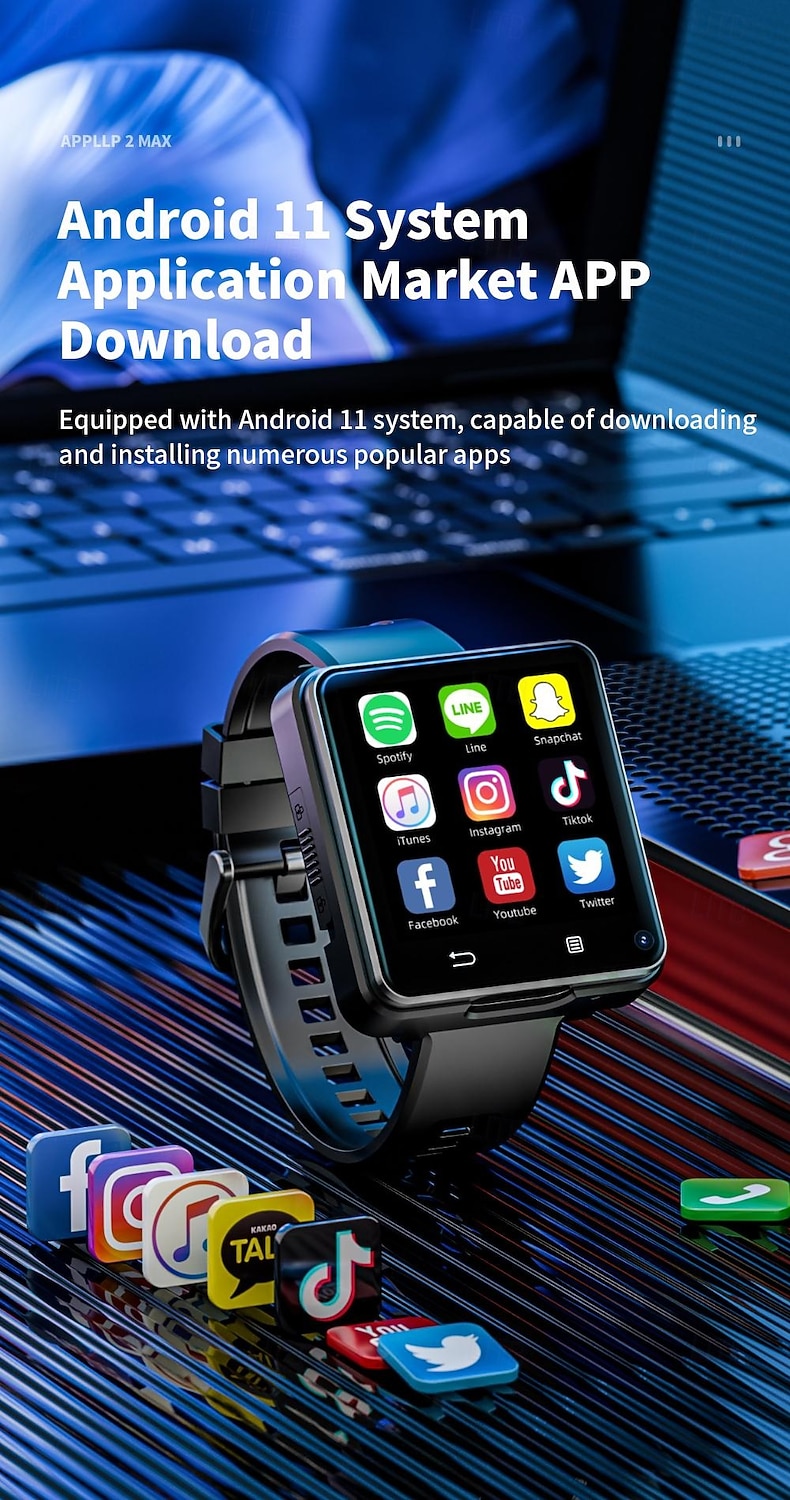 LOKMAT APPLLP 2 MAX Smart Watch 2.64 inch 4G LTE Cellular Smartwatch Phone Pedometer Call Reminder Alarm Clock Compatible with Null Unisex GPS Hands-Free Calls Media Control IPX-4 57mm Watch Case 2026 - $243.89 –P14
