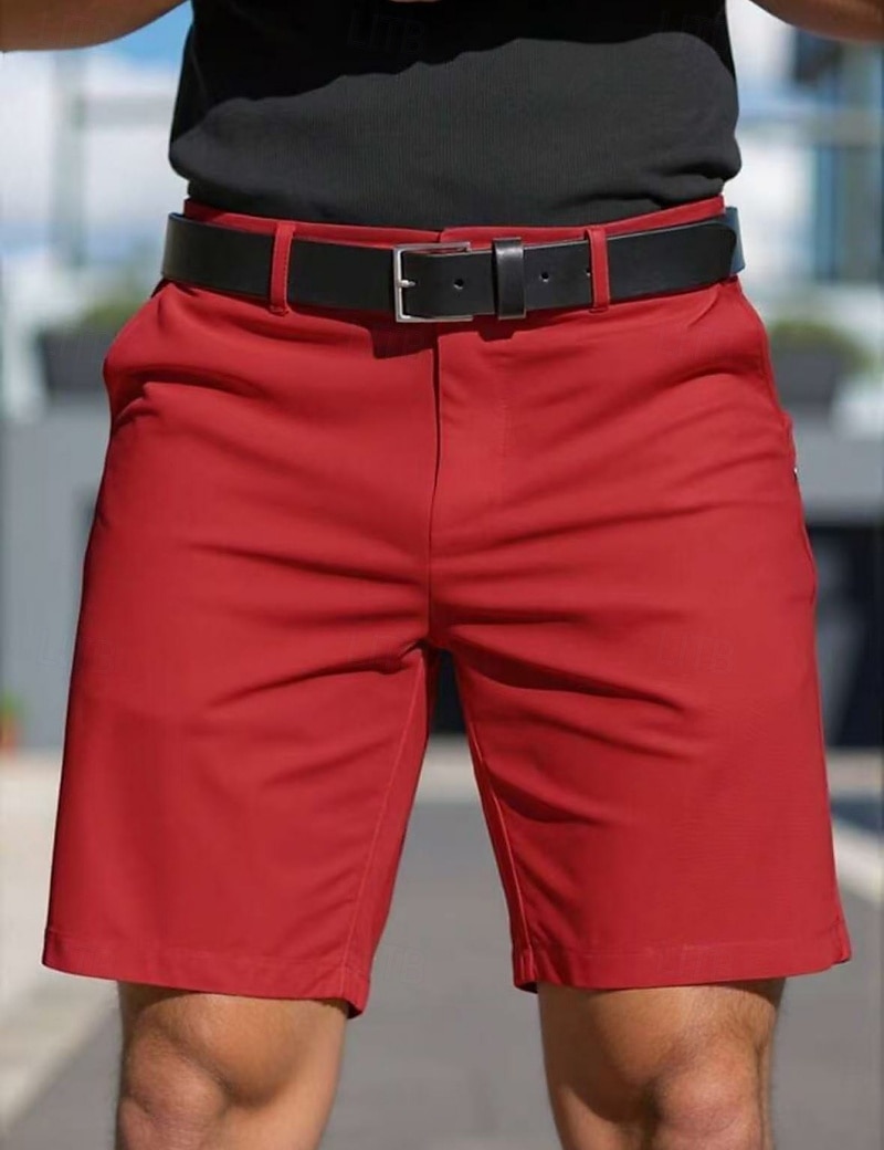 Per uomo Shorts Shorts eleganti Lavoro Pantaloncini casual Tasca Semplice Comodità Traspirante Lunghezza al ginocchio Casuale All'aperto Spiaggia Vacanza Moda Blu azzurro cielo Inelastico del 2026 a $26.99 –P9