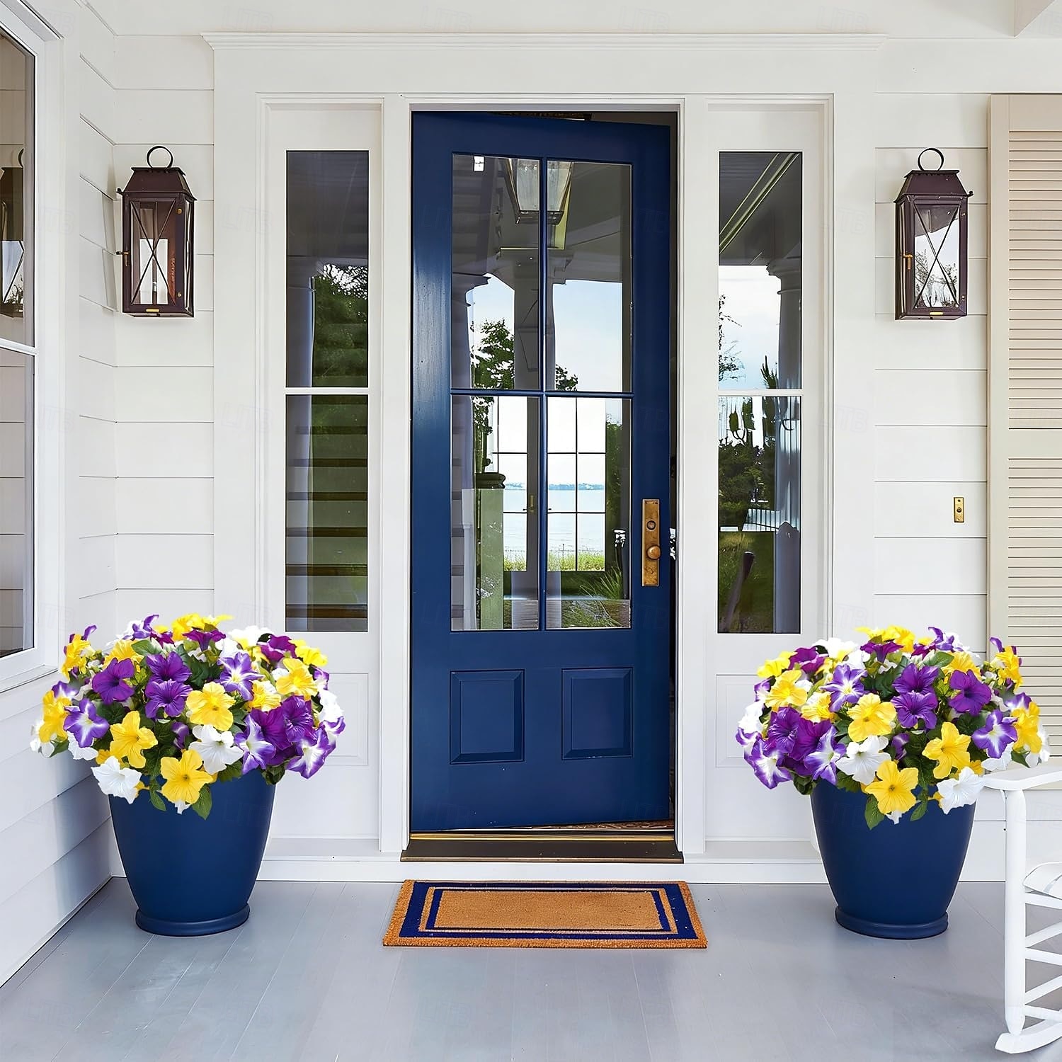 4 Bundles Spring Artificial Morning Glory Flowers for Outdoors, UV Resistant Fake Look Real Faux Silk Plants for Front Door Garden Porch Planter 2026 - $27.99 –P7