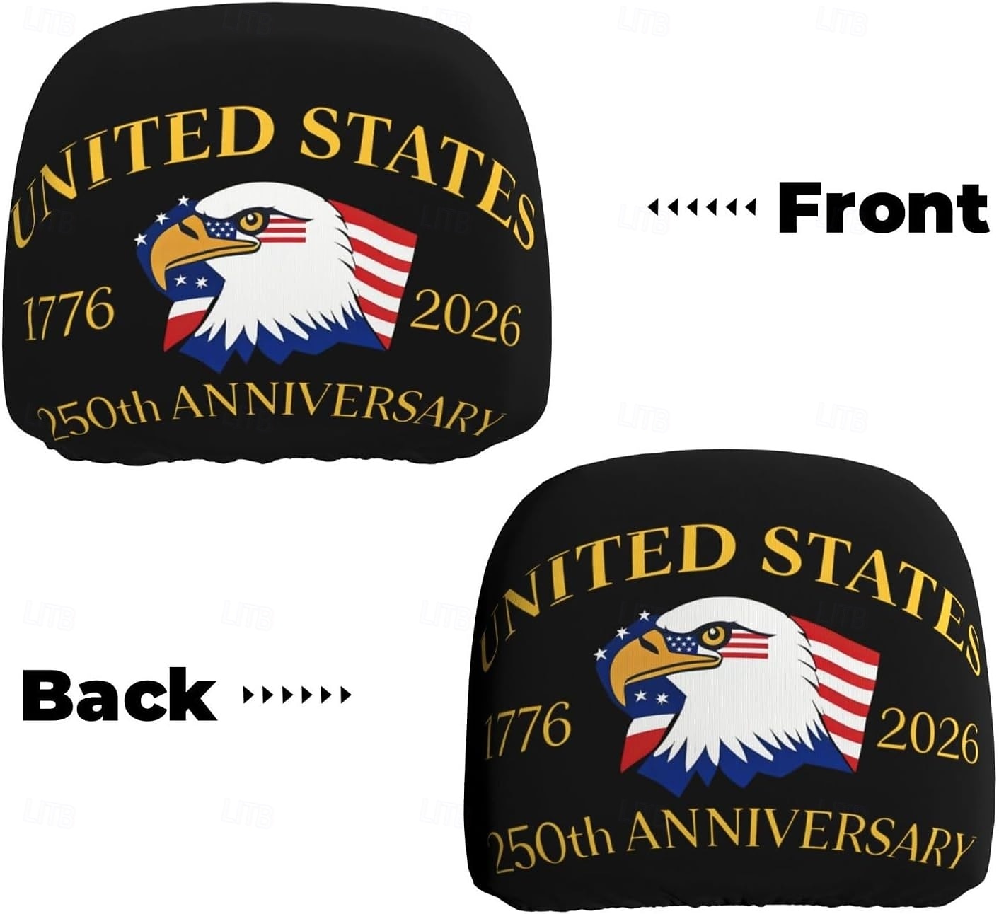Funda para reposacabezas de coche conmemorativa del 250 aniversario, 2 unidades, conmemorativa de la Independencia de Estados Unidos (1776-2026), soporte espinal resistente para conducción de larga distancia, ajuste universal para coches, camiones y SUV. 2026 - $11.99 –P29