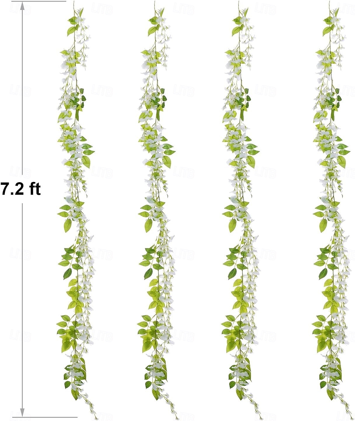 Guirlanda de flores artificiais de glicínia, 4 peças no total, 8,8 metros de comprimento, flor de seda artificial de glicínia para pendurar em casa, jardim, cerimônia ao ar livre, arco floral de casamento. de 2026 por $31.99 –P2