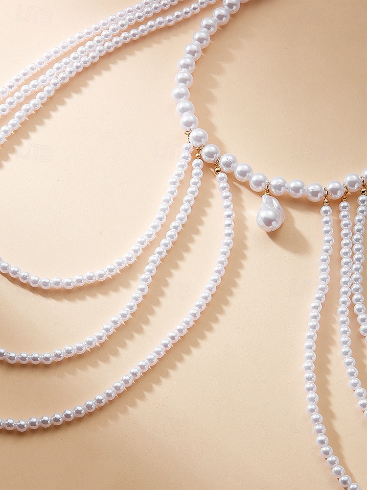 Damesbodyketting in bohemian stijl met imitatieparels – elegant en modieus, perfect voor feestjes, avondjes uit en een stijlvolle strandvakantie. 2026 - $11.99 –P7