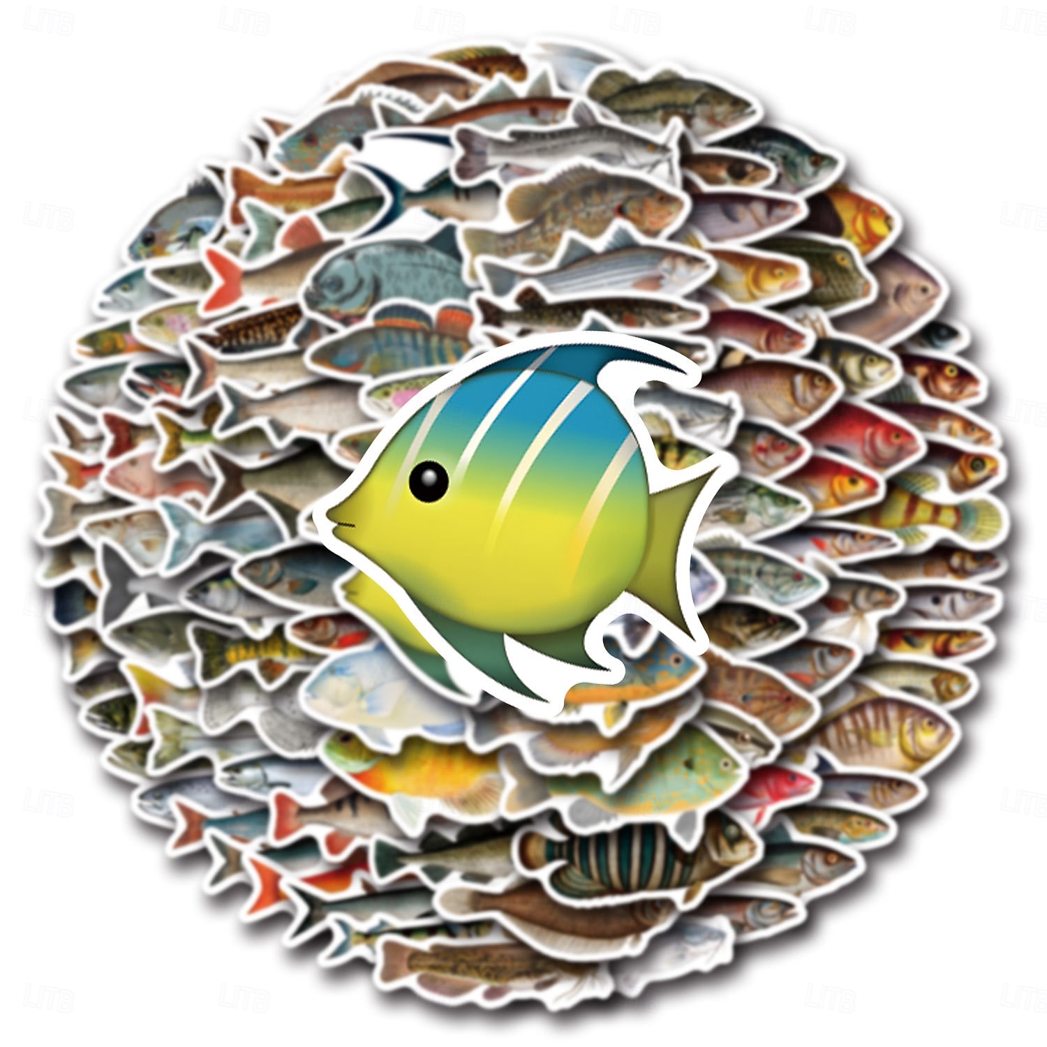 110 adesivi di pesci per adulti e bambini, adesivi in vinile impermeabili di animali marini oceanici per laptop, borraccia, telefono, Kindle, diario, album di ritagli, skateboard, bagagli, senza del 2026 a $10.49 –P4