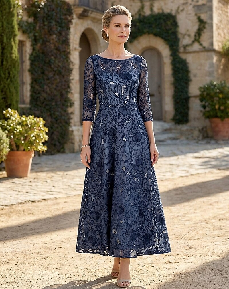 casual ankle length dresses for Women Ethically handmade in India from GOTS certified organic cotton voile A-Line Ankle Length Tea Length