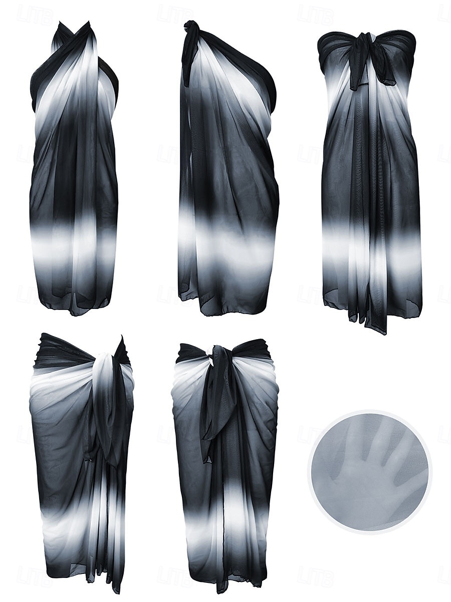 Damen Badeanzug Überwurf Wickeln Rock Bademode Gerafft Urlaub Strandbekleidung Ombre Trägerlos Ärmellos Badeanzüge 2026 - $12.99 –P1