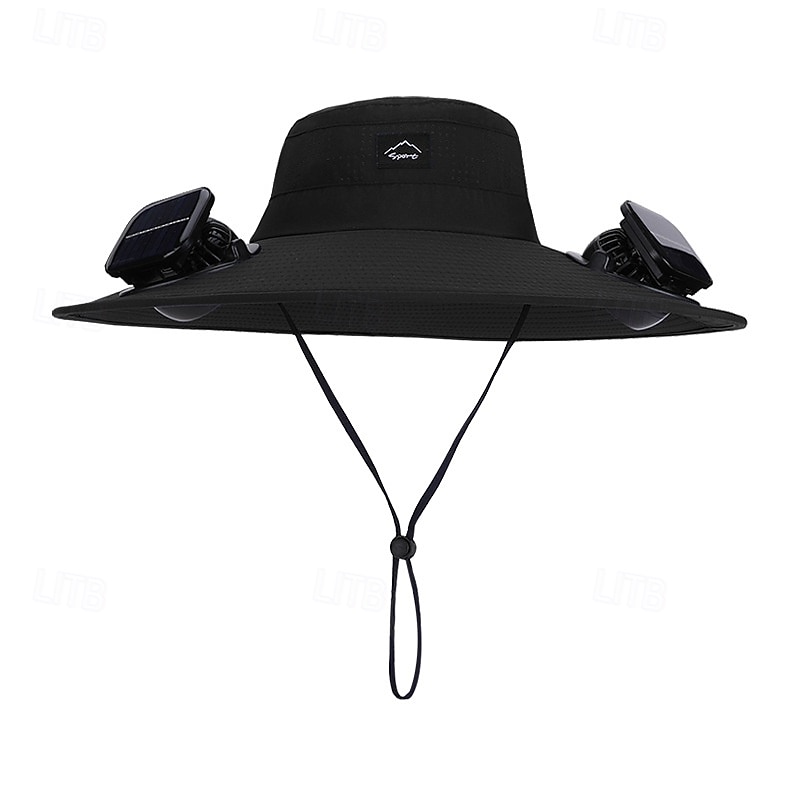 2026 New Solar-Powered Outdoor Sun Hat with Dual Fans, Digital Battery Display, Wide Brim, Lightweight Breathable Cap for Hiking, Fishing, Camping, Travel, Beach, Summer 2026 - $35.99 –P2