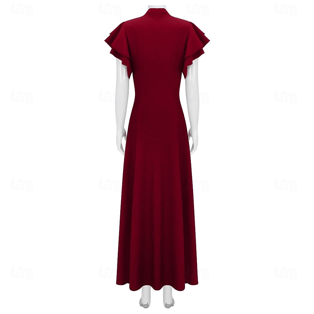 Vintage Rugido 20s 1920s Longitud Larga Vestidos Vestido Flapper Mangas cortas El gran Gatsby charlestón Color sólido Corte A Escote en Pico Disfraz Mujer Víspera de Todos los Santos Carnaval bar 2026 - $57.99 –P6