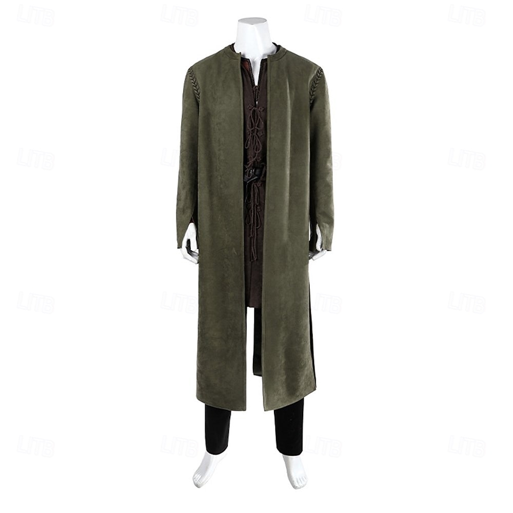 Setti Vintage Keskiaika Renessanssi Päälystakki Housut Viitta lisävarusteiden kanssa Pitkähihainen Soturi Ranger Naamiaispuku Miesten Fantasia Halloween Karnevaali Renessanssin messut LARP Aikuisten 2026 - $334.49 –P4