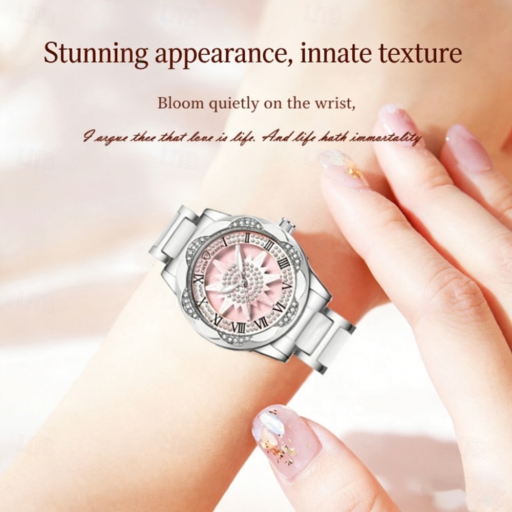 A Niche Luxury Women's Watch with A Rotatable Artificial Zirconia Diamond Inlaid Dial, Ceramic Strap, and Stainless Steel Case. It Is The Best Gift Choice for Women's Birthdays, Holidays, and Annivers 2026 - $43.99 –P5