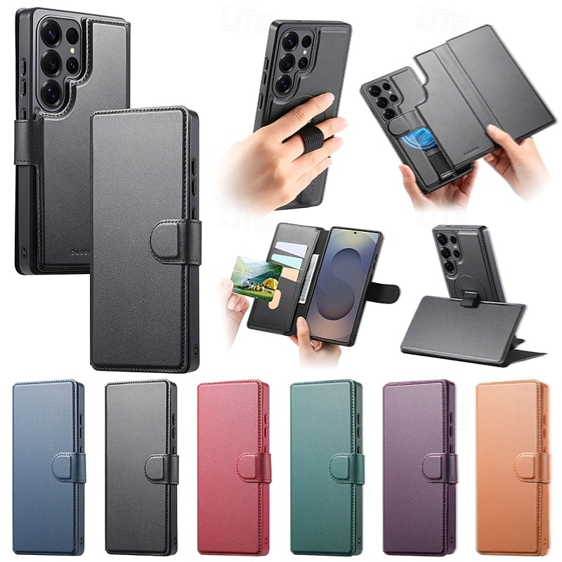 Phone Case For Samsung Galaxy S26 Ultra Plus S25 Ultra Plus S25 Edge S24 Plus Wallet Case with Stand Holder Full Body Protective Shockproof TPU PU Leather 2026 - $23.99 –P2