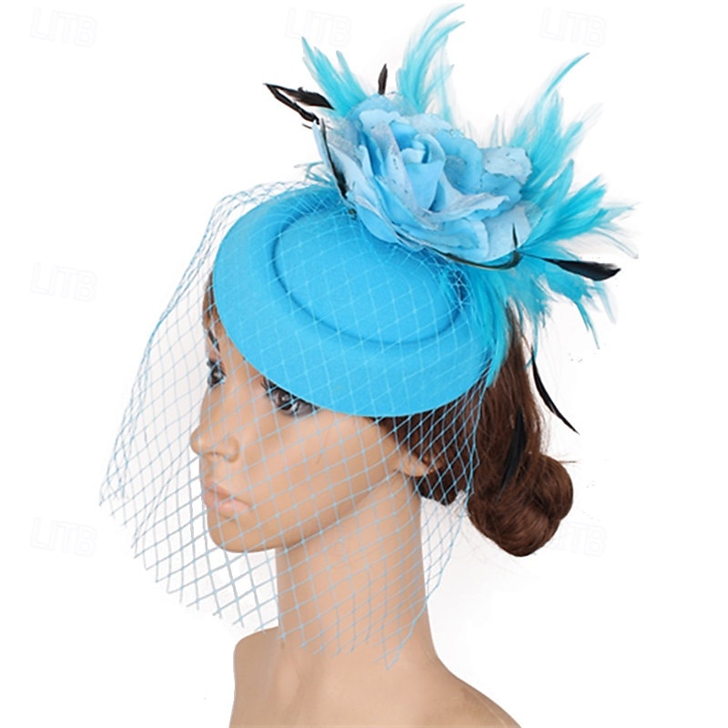Fascinator Poliestere Matrimonio Compleanno Vintage Carino Retrò Con Piuma Fiore Copricapo Copricapo del 2026 a $22.99 –P5
