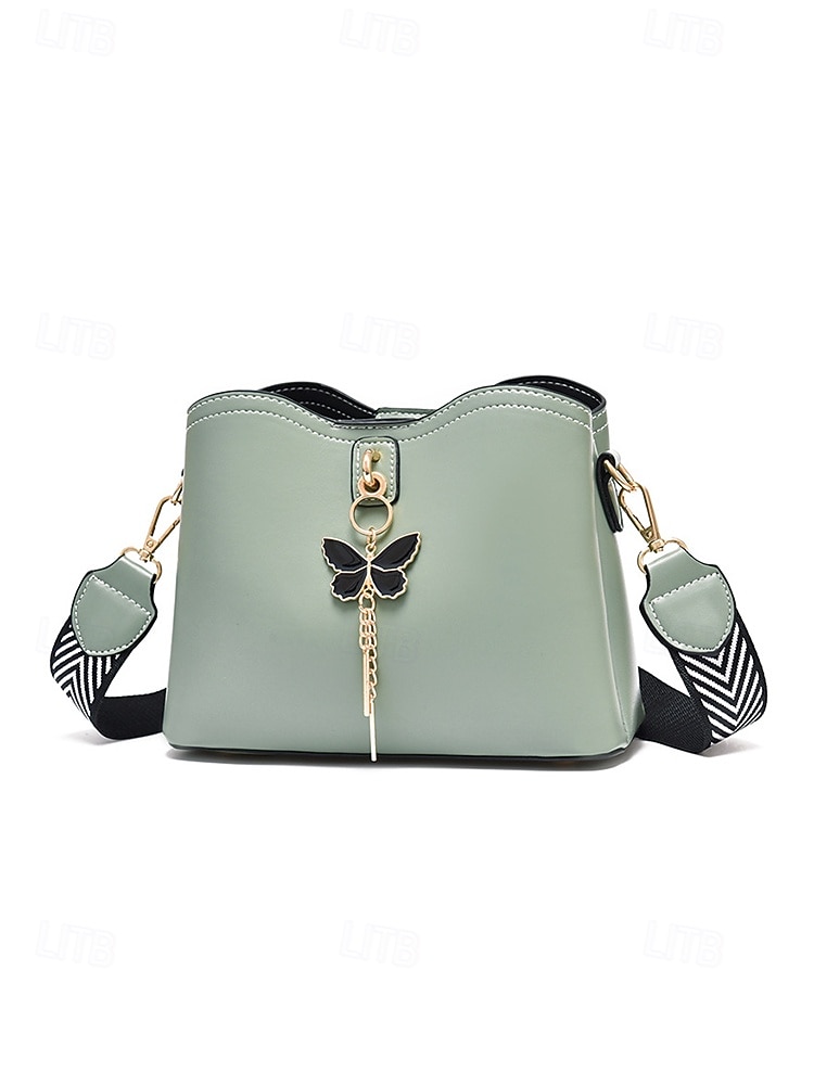 Bolsa transversal feminina em couro sintético com alça ajustável, pingente de borboleta, bolsa casual chique multicolorida para uso diário, deslocamento para o trabalho e passeios de férias. de 2026 por $26.99 –P6
