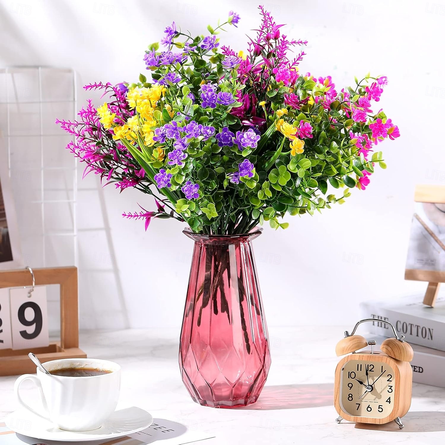 24 пучка искусственных весенних цветов для улицы, искусственные растения, устойчивые к УФ-излучению, самшит, искусственные пластиковые кустарники, растения для патио, веранды, сада, подвесные вазы, 2026 - $31.99 –P4