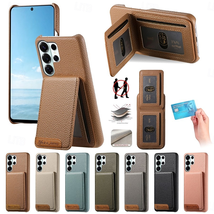telefono Custodia Per Samsung Galaxy S26 S26 Plus S26 Ultra Copertura Posteriore con Supporto Cavalletto Slot per Carte Retrò TPU Pelle PU del 2026 a $17.99 –P1