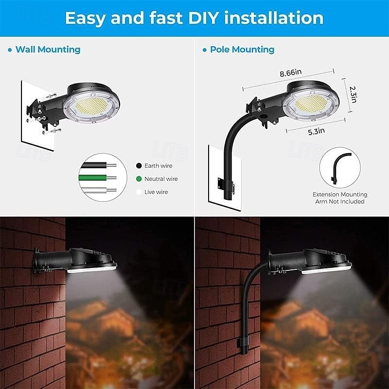 Luminária LED para celeiro, iluminação externa com sensor crepuscular e luz diurna, à prova d'água IP65, ideal para segurança externa em garagens, quintais, ruas e armazéns. de 2026 por $68.99 –P4