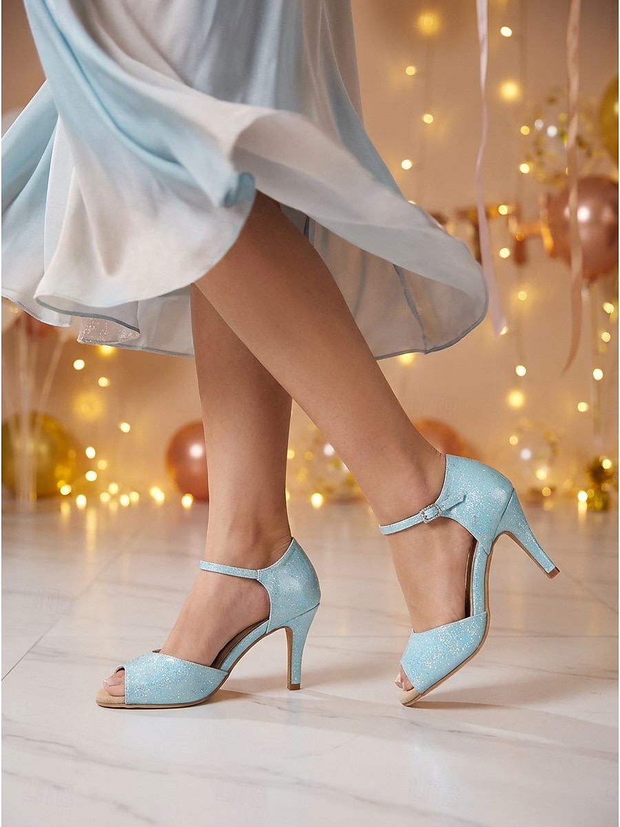 Beige latinamerikanska dansskor för kvinnor - höga klackar med remmar för salsa och bachata &balsalsprestation 2026 - $54.99 –P1