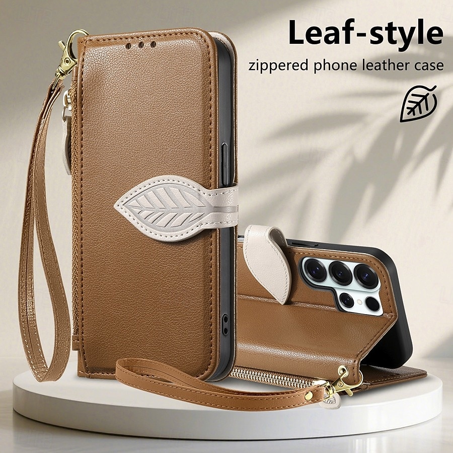 telefoon hoesje Voor Samsung Galaxy S26 S26 Plus S26 Ultra Wallet Card Case Flip cover Rits met polsband Standaard Retro TPU PU-nahka 2026 - $17.99 –P23