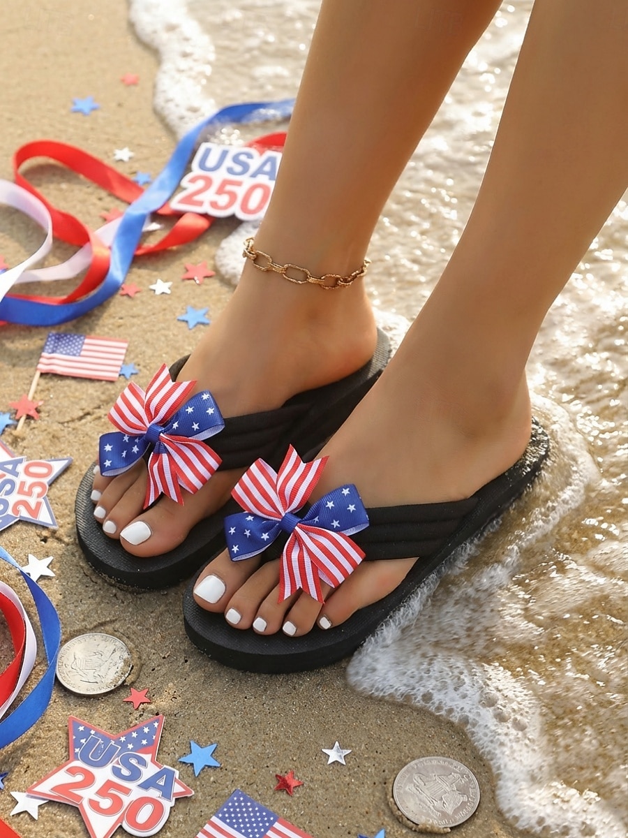 Femmes Occasionnel Quotidien Plage Nœud Talon plat Bout ouvert Occasionnel Tissu A enfiler Rouge Beige Rouge + Bleu de 2026 ? $18.99 –P6