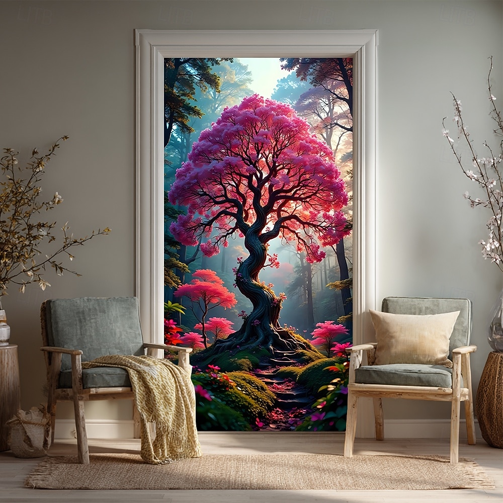 Árvore da vida, lua cheia gigante, raízes brilhantes, paisagem noturna mística, banner de porta, tapeçaria de parede, decoração para casa, decoração de porta de entrada, decoração de hall de entrada, de 2026 por $17.99 –P15