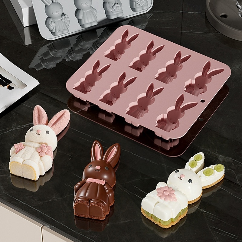 Easter Bunny Silicone Molds, 3D Bunny Chocolate Mold Easter Rabbit Mould, Suitable for Making Easter Treats, Baking, Cakes, Jellies, Ideal for Easter Party & Home DIY Crafts 2026 - $10.49 –P3