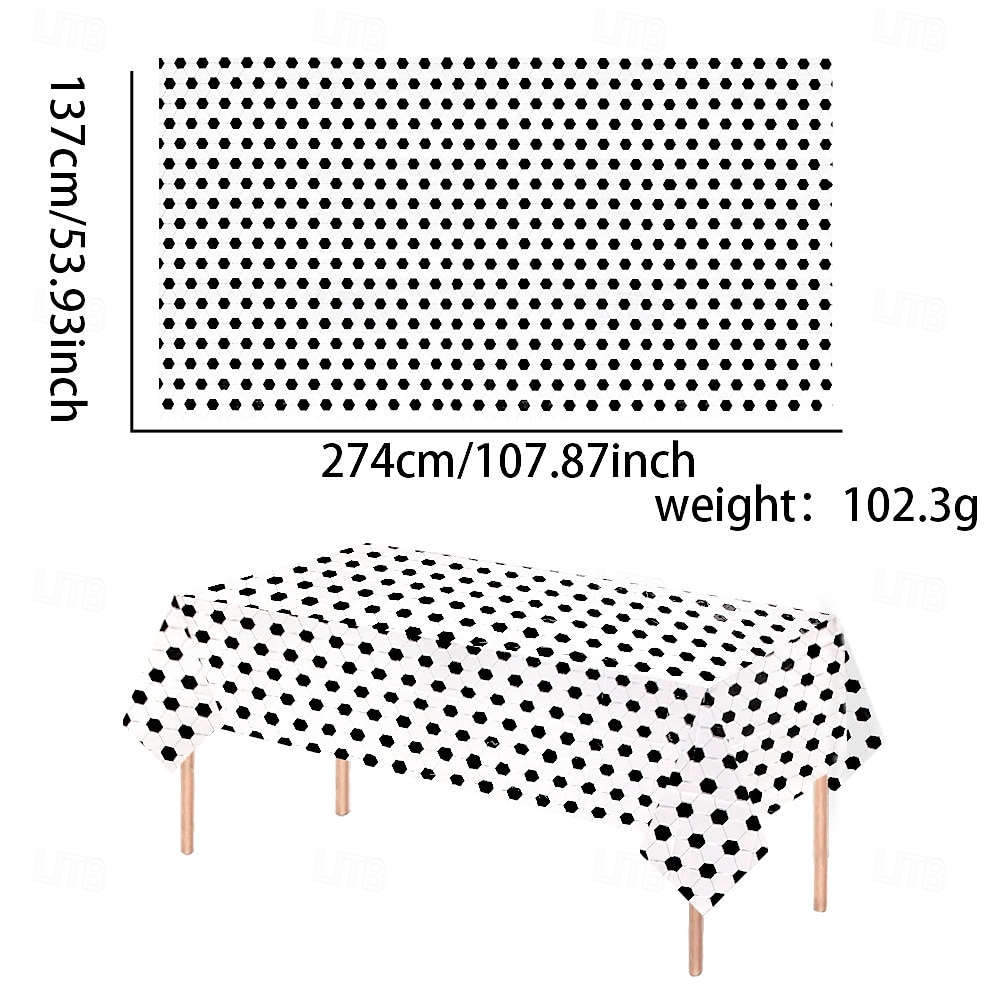 طقم من 3 مفارش طاولة لكرة القدم، مناسبة لمباريات الصيف العالمية، مقاس 54 × 108 بوصة، غطاء طاولة من البولي إيثيلين المقاوم للماء للاستخدام مرة واحدة، زينة طاولة لحفلات ذات طابع رياضي، مثالية لأعياد 2026 - $20.99 –P8