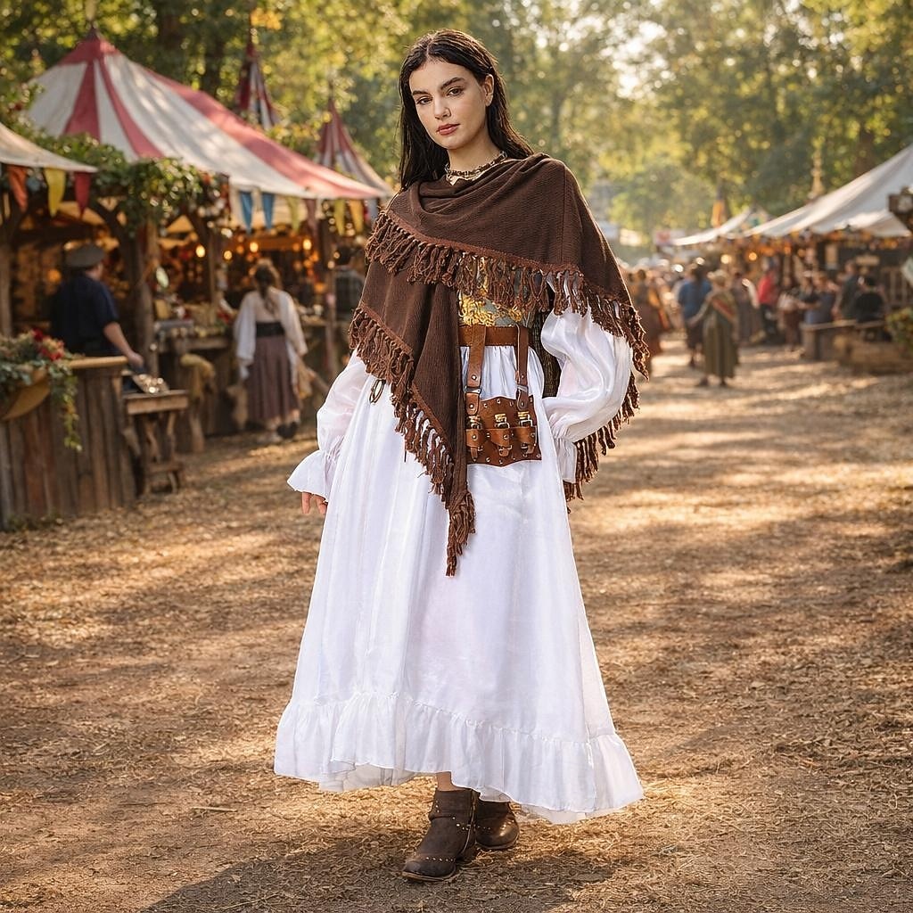 Set Retrò Vintage Medievale Rinascimento Lunghezza al pavimento Vestito Accessori Scialli con accessori Lunghe Strega Ranger Ricamato Costume Per donna Halloween Carnevale Feste Mascherata Festa a del 2026 a $88.99 –P1