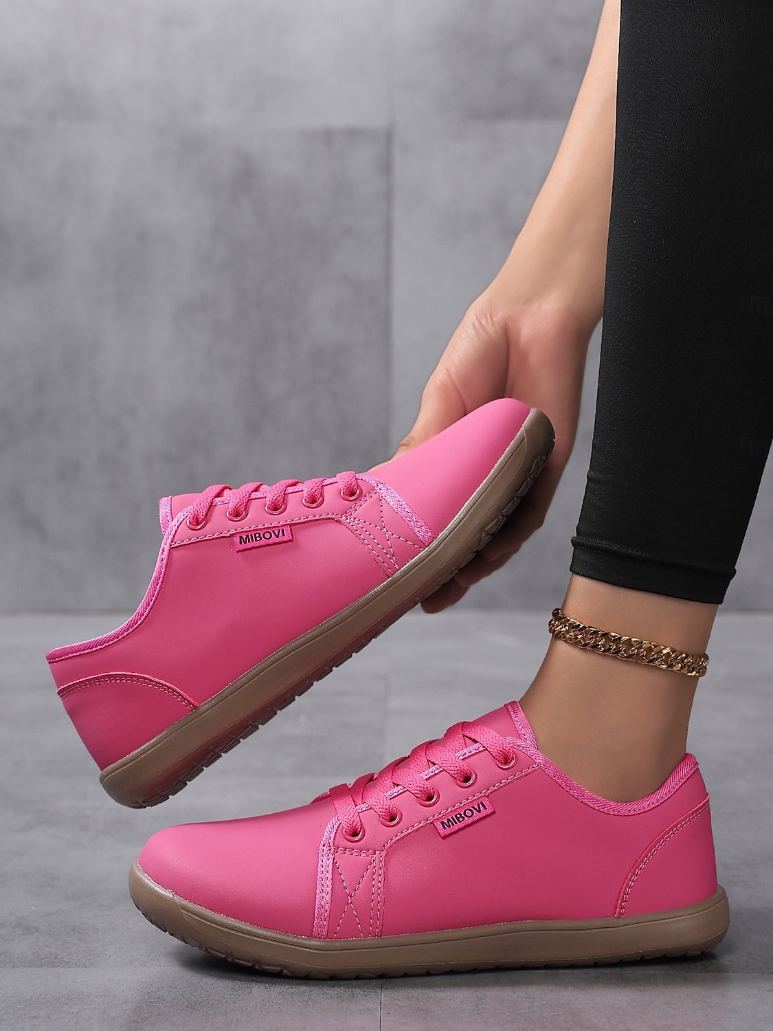 damerosa sneakers med bred passform og snøring, lette, uformelle tursko i kunstskinn for reiser og trening &hverdagskomfort 2026 - $34.99 –P4