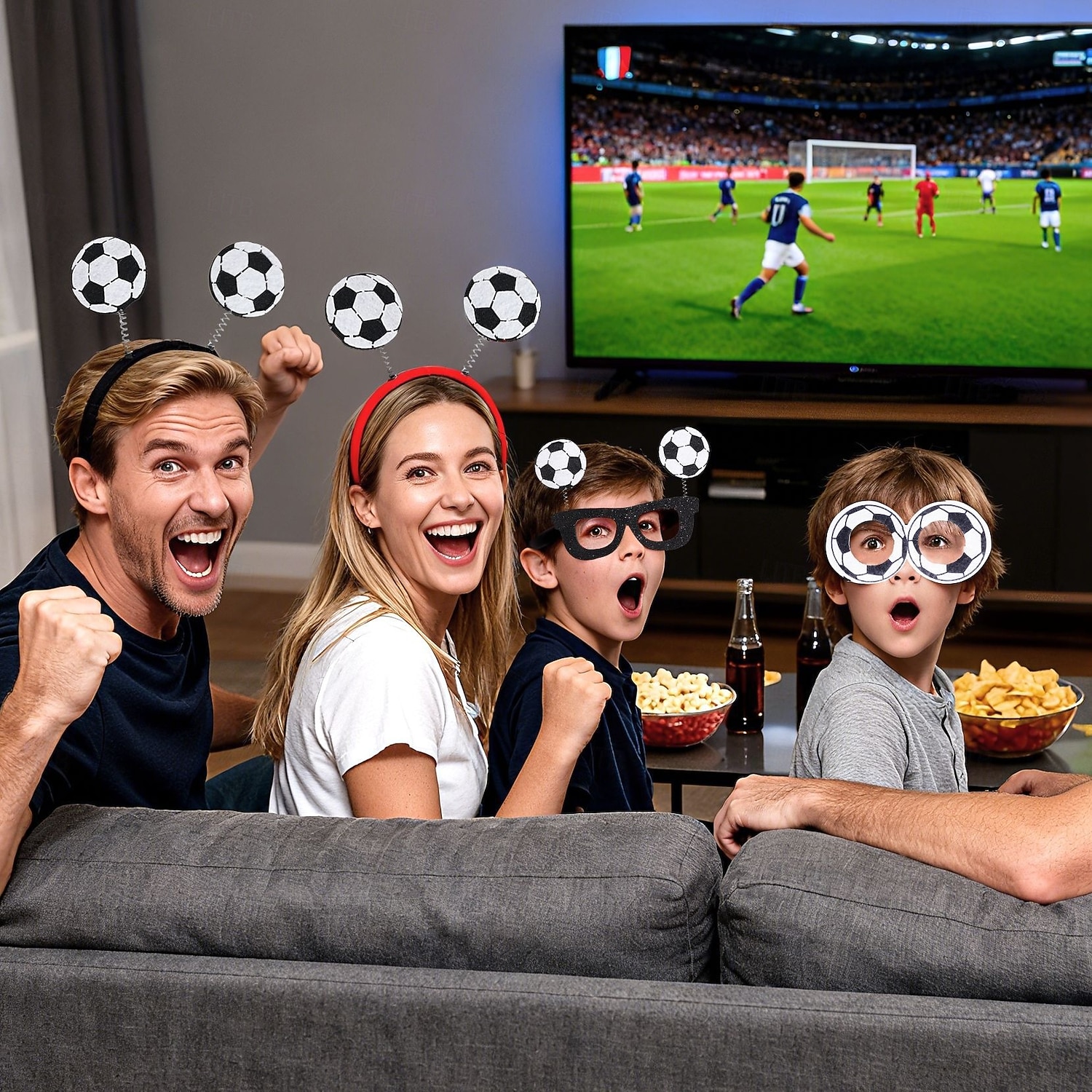 4 ks fotbalové brýle čelenka na zápas světa 2026 fotbal roztomilé fotbalové dětské a dospělé unisex večerní párty zápasové šaty 2026 - $15.49 –P1