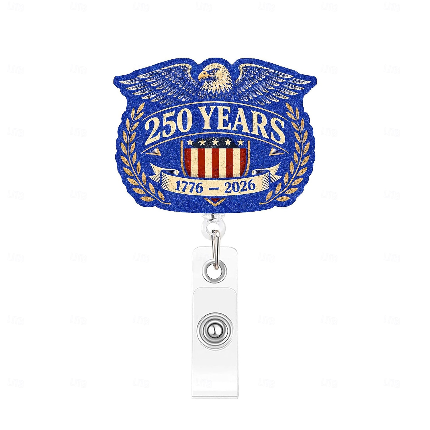 Porta badge retrattile per il 250° anniversario dell'America con clip a coccodrillo, porta badge identificativo per il 250° anniversario dell'indipendenza, accessori per il 4 luglio 1776-2026, regalo del 2026 a $9.99 –P14