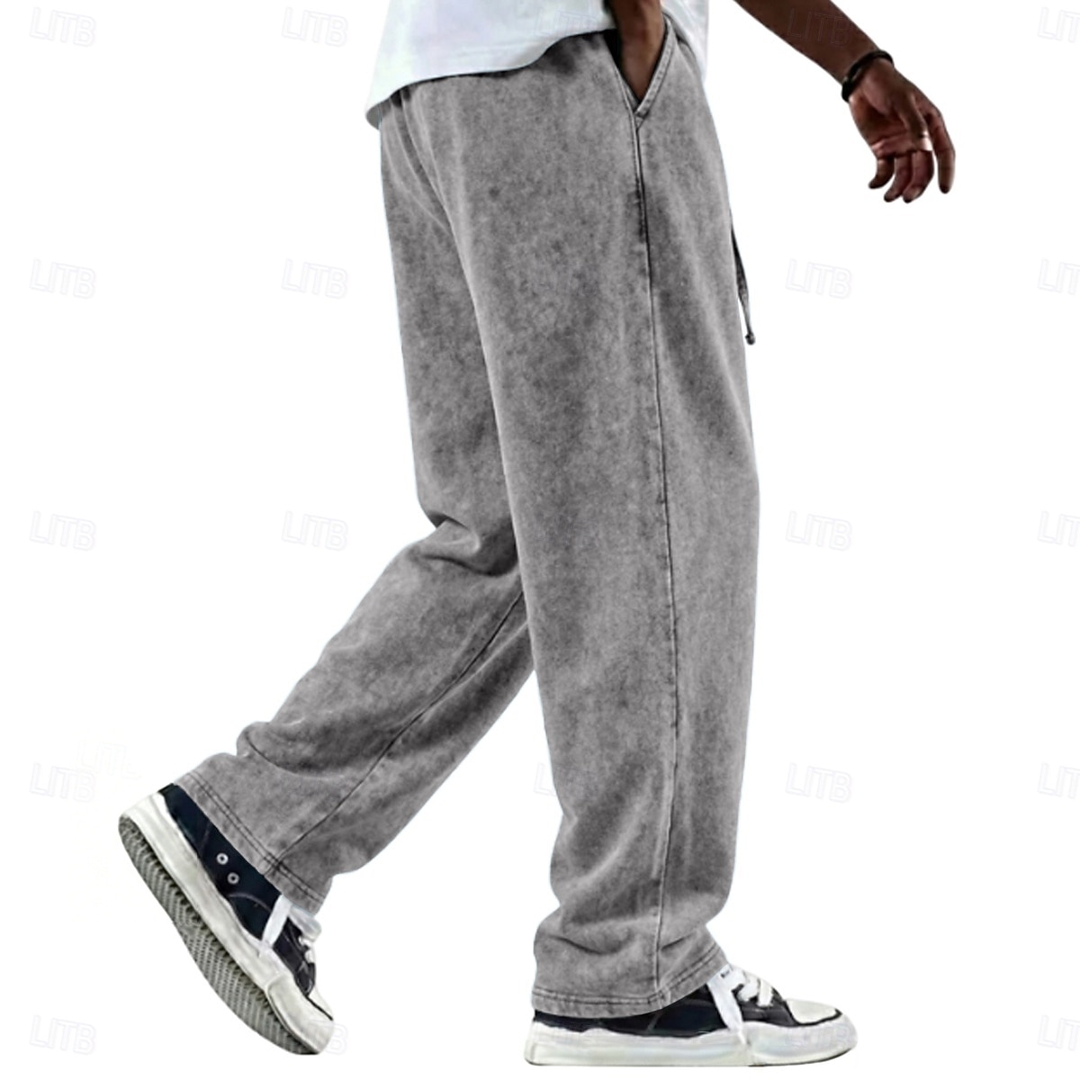 Per uomo Pantaloni Pantaloni casual 100% cotone Pantaloni Larghi Pantaloni lavati con acido Coulisse Elastico in vita Gamba Dritta Semplice Morbido Confortevole Lunghezza intera Casuale Quotidiano del 2026 a $29.99 –P4