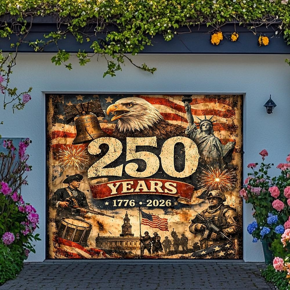 4 de julho de 2026 250º Dia da Memória Tapeçaria Banners Capa de Porta da Garagem Águia Bandeira Americana Impressão 3D Festa Moderna Patriótica Fundo de Tiro Presente Decoração da Casa de 2026 por $35.99 –P6