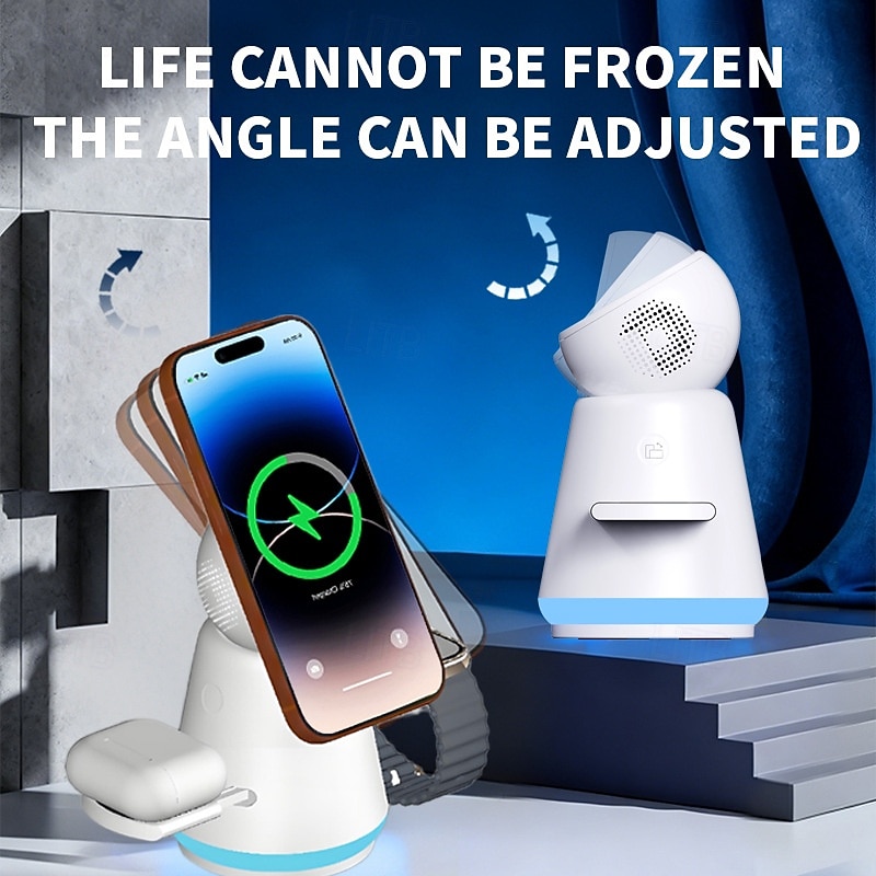 360 Rotating Wireless Charging Station, 3 in 1 Multiple Charger Stand with Night Light, Fast Wireless Charger for iPhone 17,16, 15, 14, 13, 12, iWatch,Samsung Watch and AirPods,White 2026 - $71.99 –P4