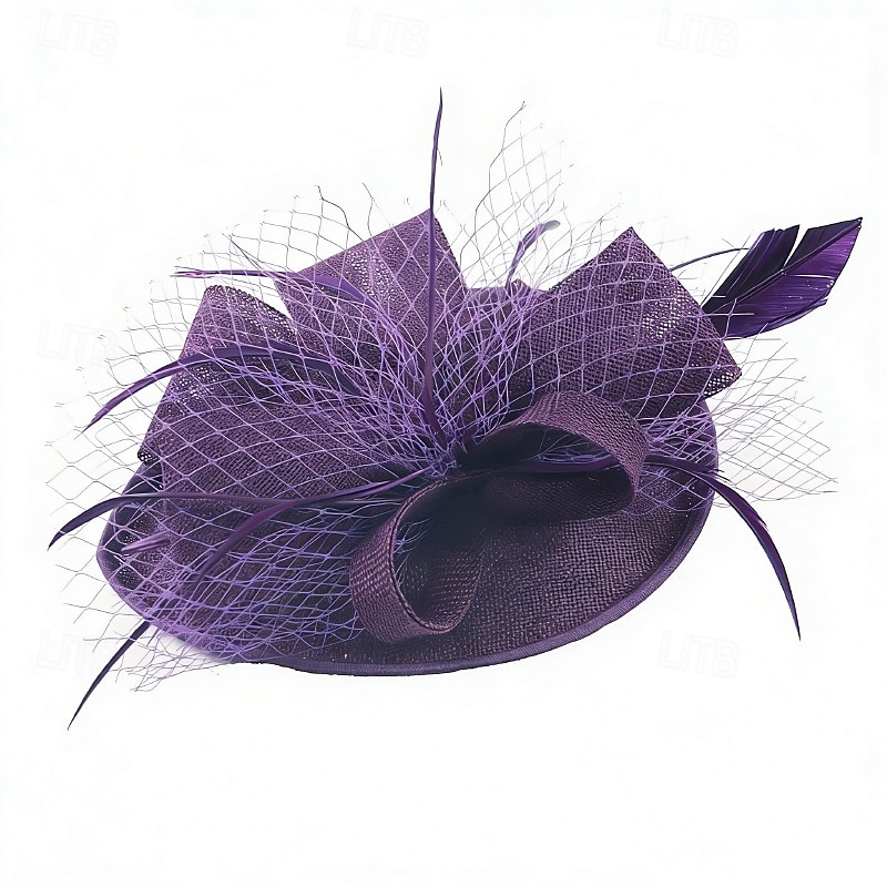 Fascinator Lino Matrimonio Compleanno Vintage Carino Retrò Con Piuma Copricapo Copricapo del 2026 a $17.49 –P12