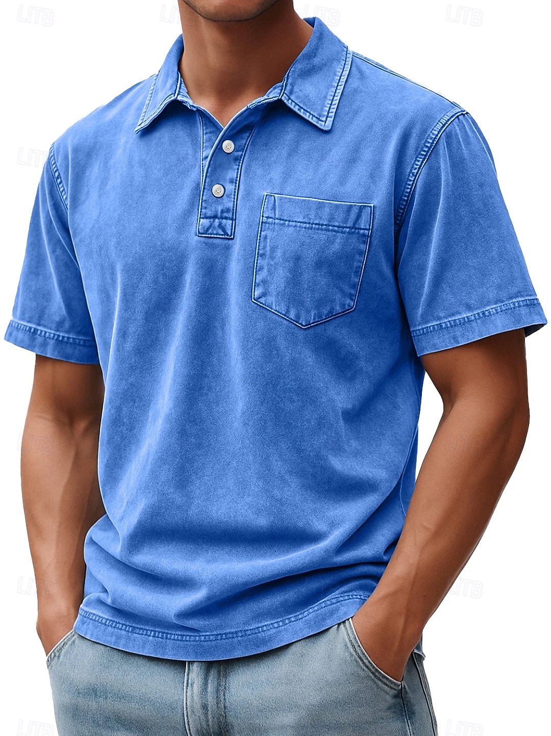 Homme Polo Chemise 100% coton délavée à l'acide Occasionnel Fête Revers Manche Courte Mode Basique Uni Vintage Affligé Été Printemps Toutes saisons Coupe régulière Marron foncé Noir Vert Claire Rose de 2026 ? $31.99 –P1