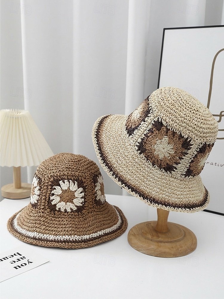 Gewebter Damen-Sonnenhut im Boho-Stil, mehrfarbig, faltbar, perfekt für Strand- und Resorturlaube sowie als lässiger Alltagsbegleiter 2026 - $14.99 –P10