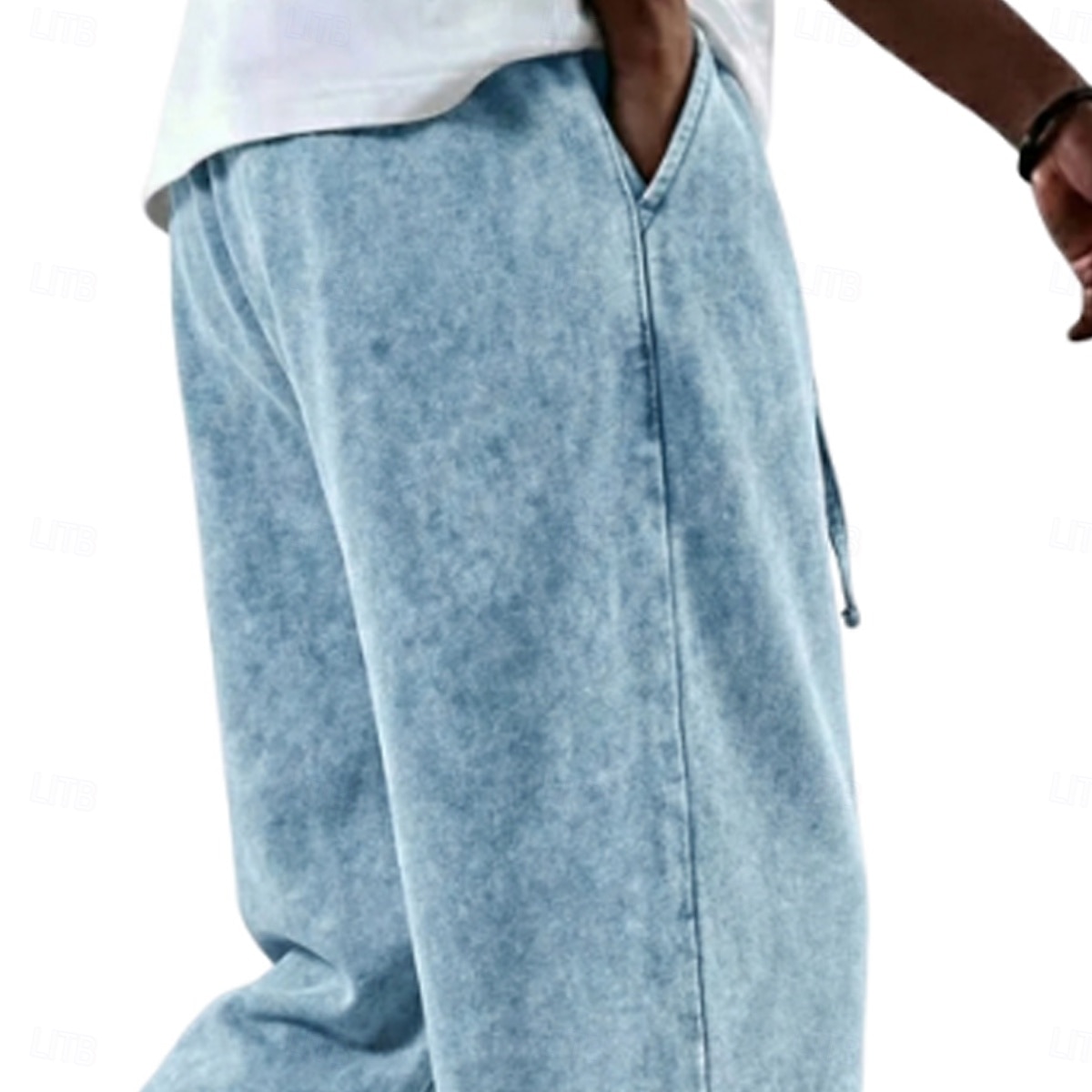 Per uomo Pantaloni Pantaloni casual 100% cotone Pantaloni Larghi Pantaloni lavati con acido Coulisse Elastico in vita Gamba Dritta Semplice Morbido Confortevole Lunghezza intera Casuale Quotidiano del 2026 a $29.99 –P2