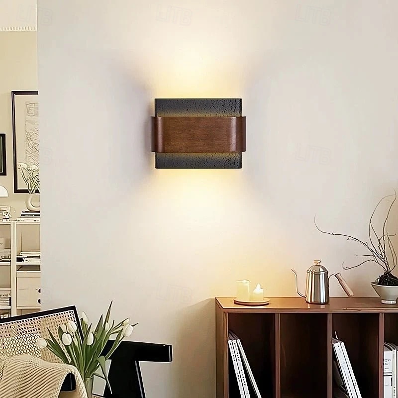 Applique murale lumineuse à double éclairage, style wabi-sabi médiéval – idéale pour une chambre, un salon ou un couloir. 110-240 V de 2026 ? $174.99 –P6