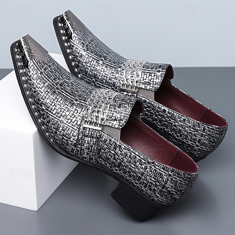 Ανδρικά μοκασίνια από χρυσή δερματίνη με υφή – μοντέρνα slip-on παπούτσια, πάρτι, βραδινά και κομψά casual ρούχα 2026 - $79.99 –P2