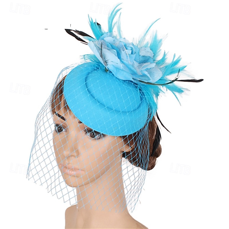 Fascinator Poliestere Matrimonio Compleanno Vintage Carino Retrò Con Piuma Fiore Copricapo Copricapo del 2026 a $22.99 –P4