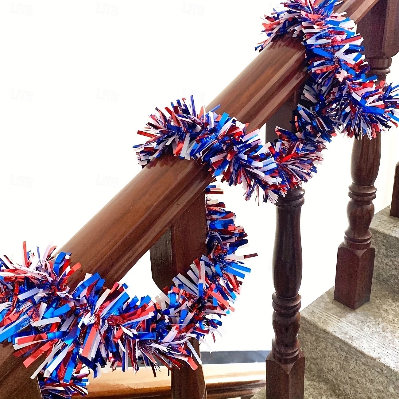 4Pcs Patriotic Tinsel Garland Red White Blue Foil Streamers 78.7in Metallic Fringe Decorations for 4th of July Independence Day Memorial Day Labor Day American Flag Theme Party Decor Durable Plastic 2026 - $15.99 –P5